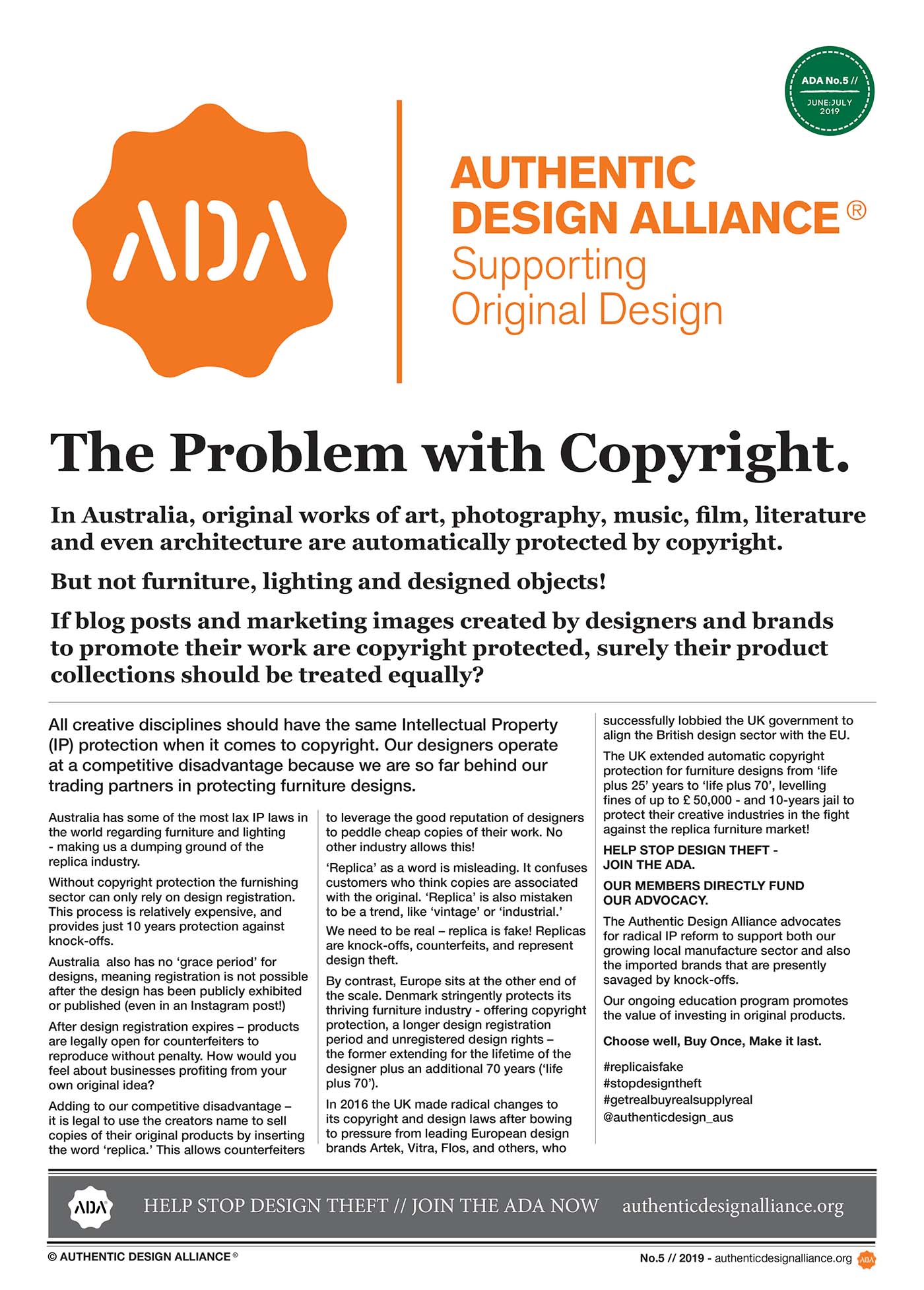 Authentic Design Alliance (ADA) Broadsheet June 2019