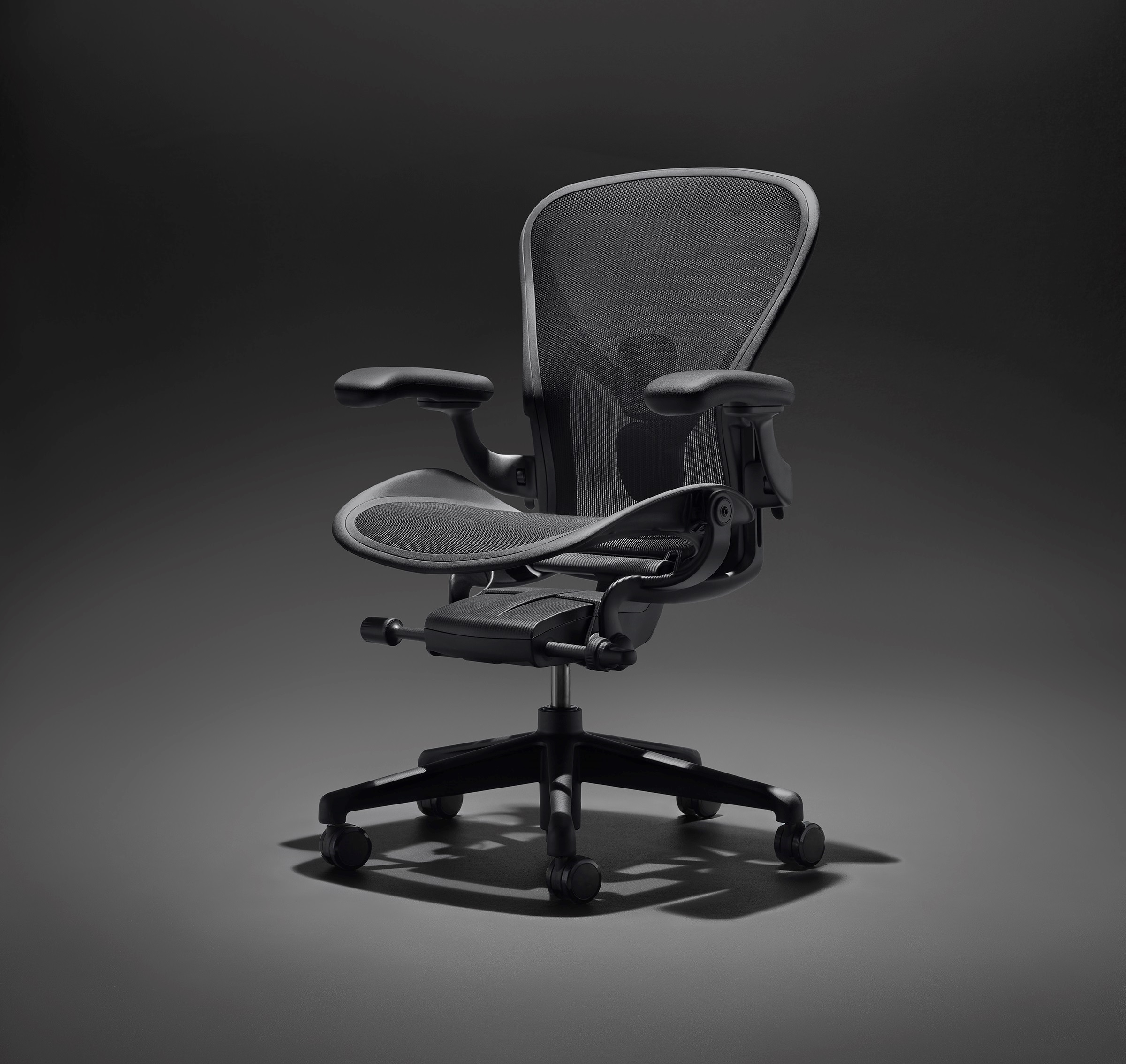 The New Aeron Onyx by Herman Miller, made with Ocean Bound Plastics