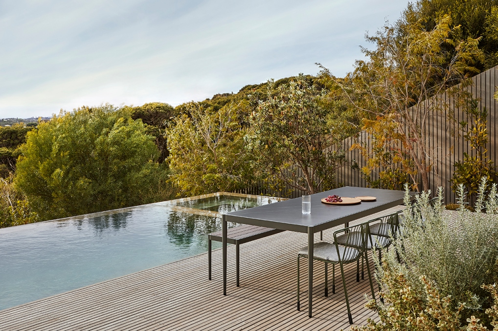 Trace Dining Table & Bench Tidal Dining Chairs by Tait