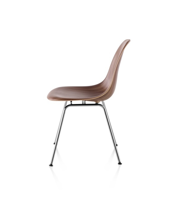 Eames Moulded Wood Side Chair, Eames Moulded Wood Side Chair Four Leg Base