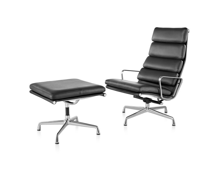 Eames Soft Pad Lounge chair, Eames Aluminium Soft pad lounge