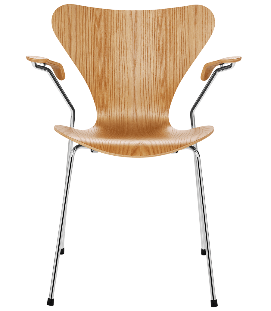 Series 7 designed by Arne Jacobsen fritz hansen, Series 7 Veneer seat with arms