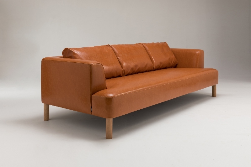 Brydie sofa with solid oak legs designed by Ross Didier, Brydie sofa with timber legs