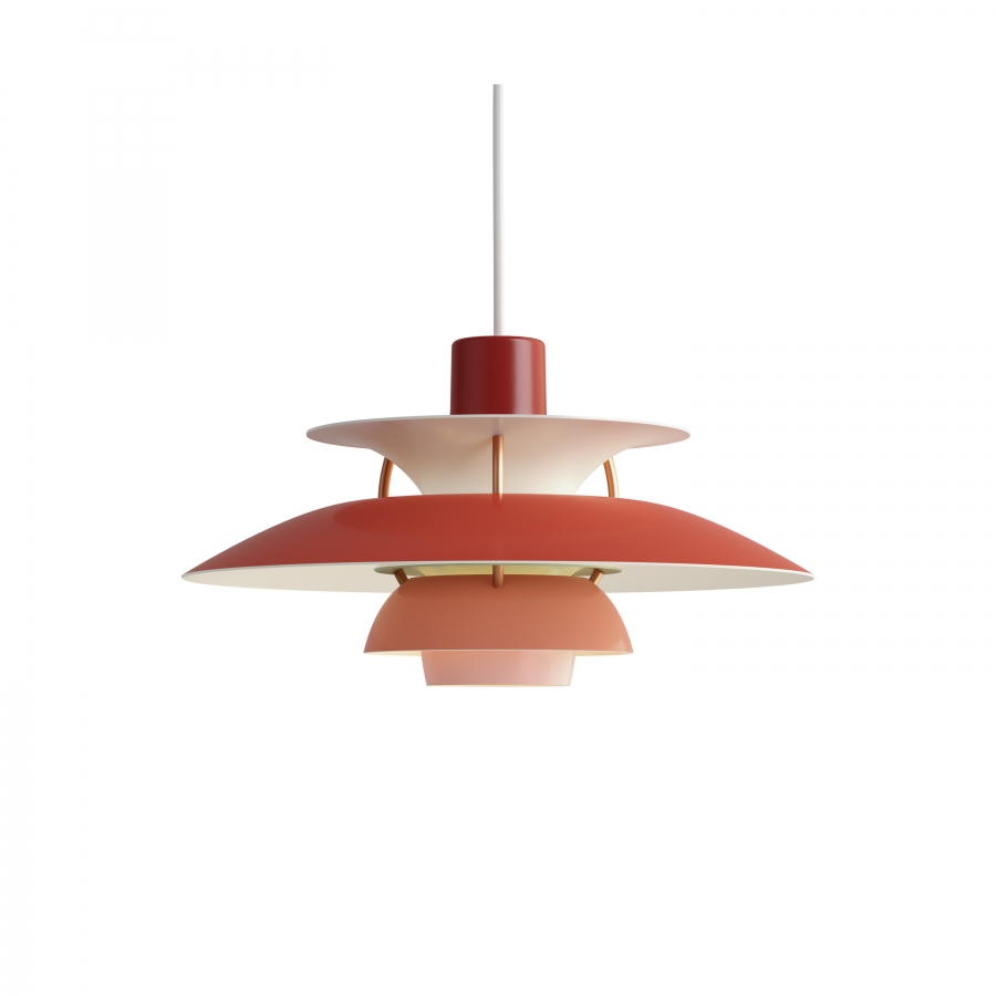 PH5 Mini Hues of Red pendant light by Louis Poulsen
