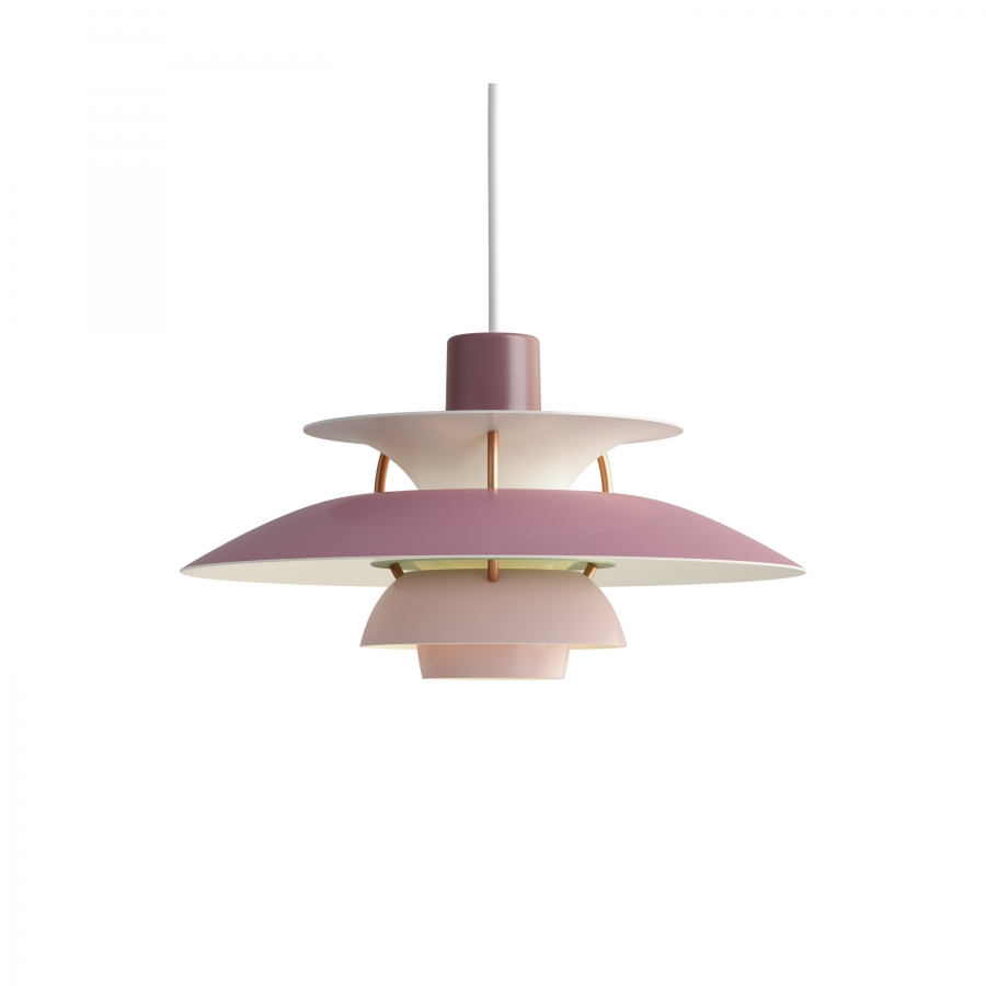 PH5 Mini Hues of Rose pendant light by Louis Poulsen