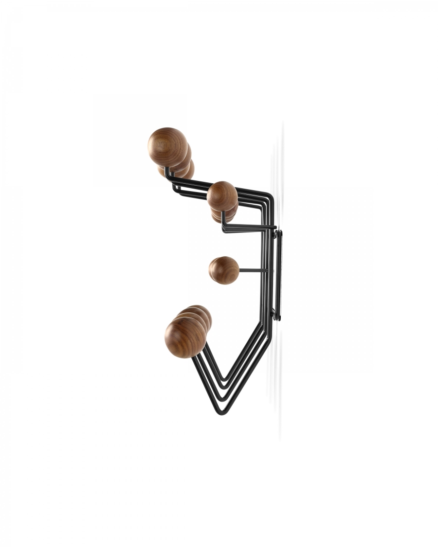 Eames Hang It All Walnut Black by Herman Miller