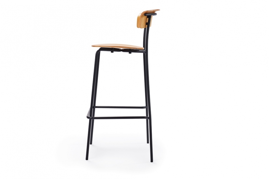 Softply Bar Stool - Oak Softply Bar Stool designed by Adam Goodrum for NAU