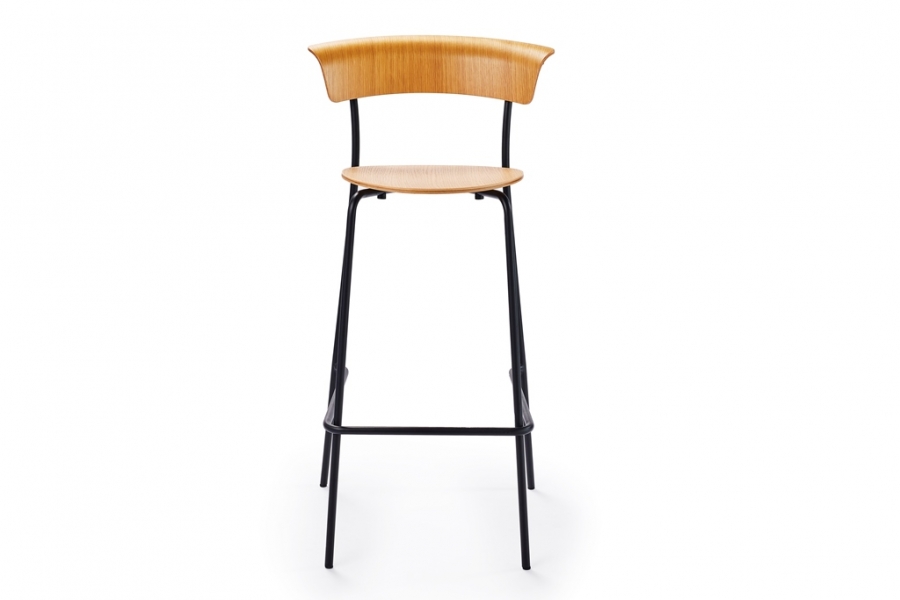 Softply Bar Stool - Oak Softply Bar Stool designed by Adam Goodrum for NAU