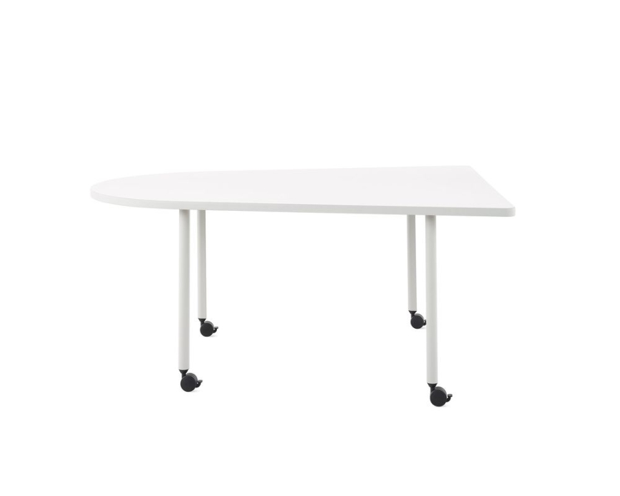 OE1_Huddle Table_Folkstone Grey_Solid Laminate White top OE1 Workspace Collection, Collaborative space, Desk and workspace, OE1 Huddle Table