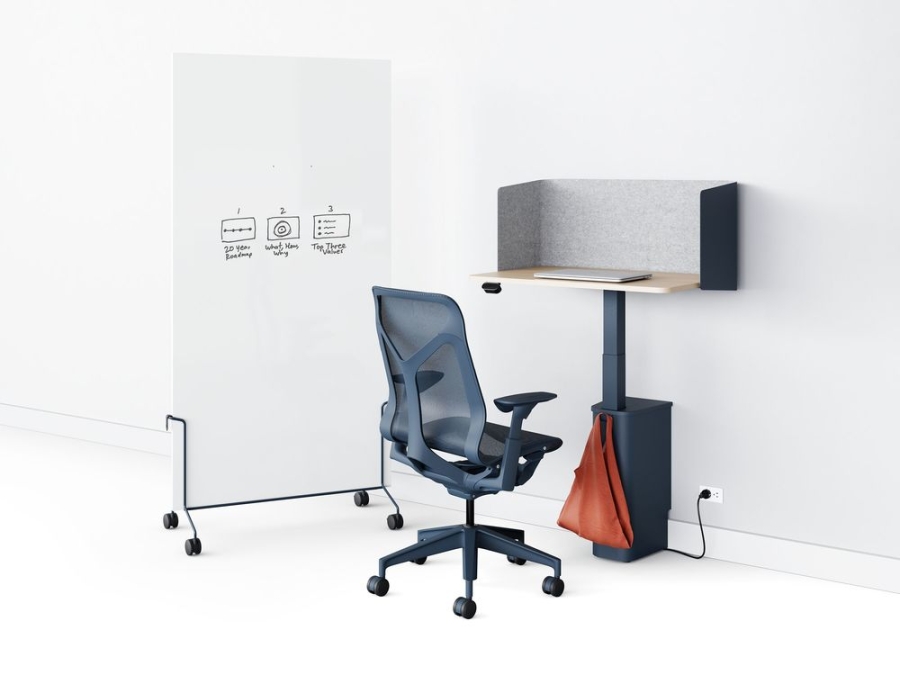 OE1_Micro packs_Mobile Easel_Night fall_Cosm chair OE1 Workspace Collection, Collaborative space, Desk and workspace, Micro Packs, Sit to Stand desk