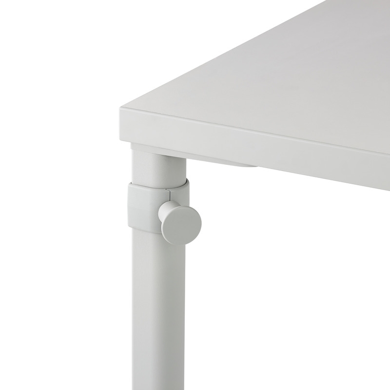 OE1_Project Table_Foldstone grey_solid laminate srudio white_thermoplastic foldstone grey edge_Bag hook OE1 Workspace Collection, Collaborative space, Desk and workspace, OE1 Project Table