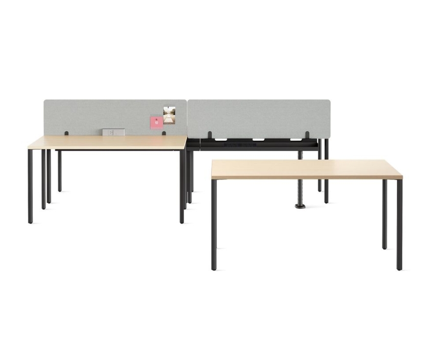 OE1_Rectangular Table_Grouped_Privacy screen OE1 Workspace Collection, Collaborative space, Desk and workspace, OE1 Rectangular Table