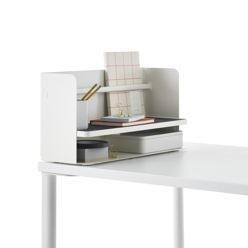OE1_Rectangular table_Formwork_Ubi organisers_Studio white OE1 Workspace Collection, Collaborative space, Desk and workspace, OE1 Rectangular Table, Ubi organisers