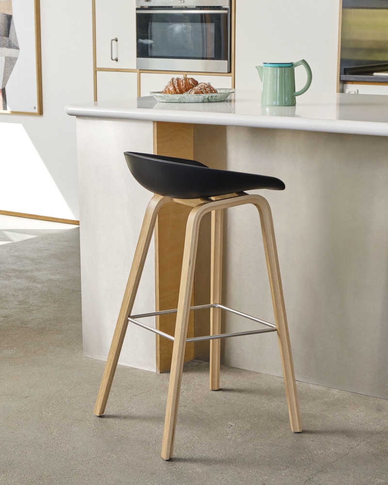 About A Collection Eco High Stool Black/Oak
