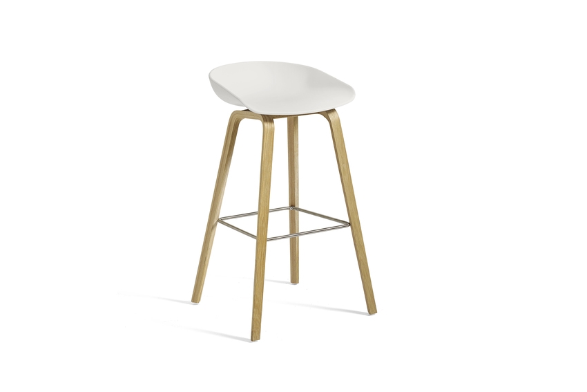 About A Collection Eco High Stool White/Oak