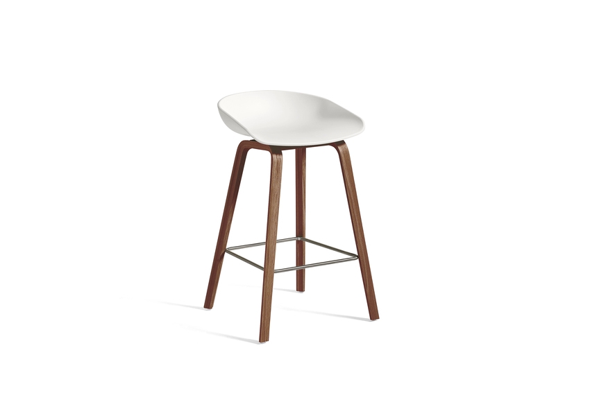 About A Collection Eco Low Stool White/Walnut