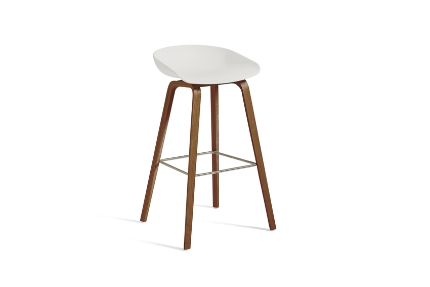 About A Collection Eco High Stool White/Walnut