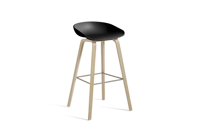 About A Collection Eco High Stool Black/Oak Soap