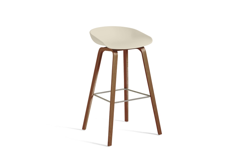 About A Collection Eco High Stool Cream/Walnut