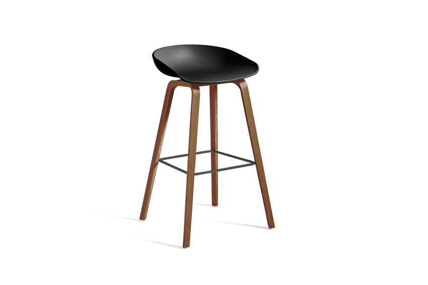 About A Collection Eco High Stool Black/Walnut