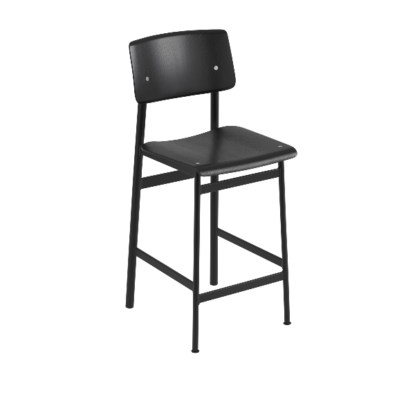 Loft-bar-stool-65-black-black-Muuto Loft Stool designed by Thomas Bentzen for Muuto, Muuto Loft Stool
