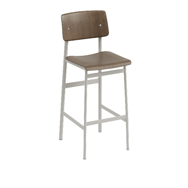 Loft-bar-stool-75-grey-stained-dark-brown Loft Stool designed by Thomas Bentzen for Muuto, Muuto Loft Stool