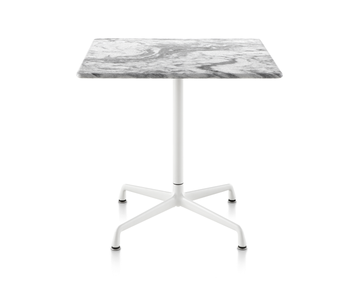 Eames Table Outdoor_Universal base_Marble Georgia Grey top Eames Universal Base Table designed by Charles and Ray Eames, Herman Miller Eames Table