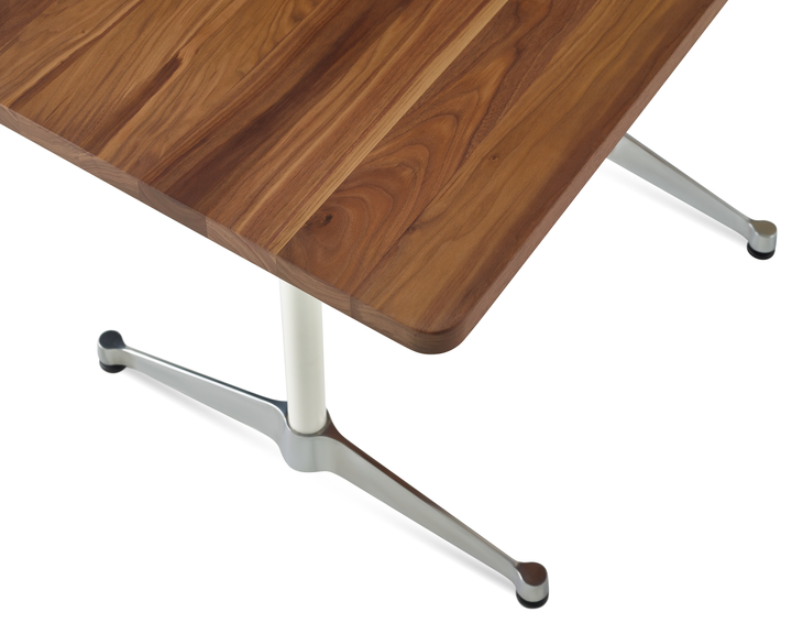 Eames T-Leg Base Table with Walut solid wood top EamesT-Leg Base Table designed by Charles and Ray Eames, Herman Miller Eames Table