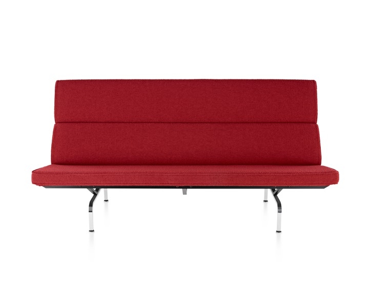 Eames Sofa Compact designed by Ray and Charles Eames for herman Miller, Herman Miller Eames Compact Sofa