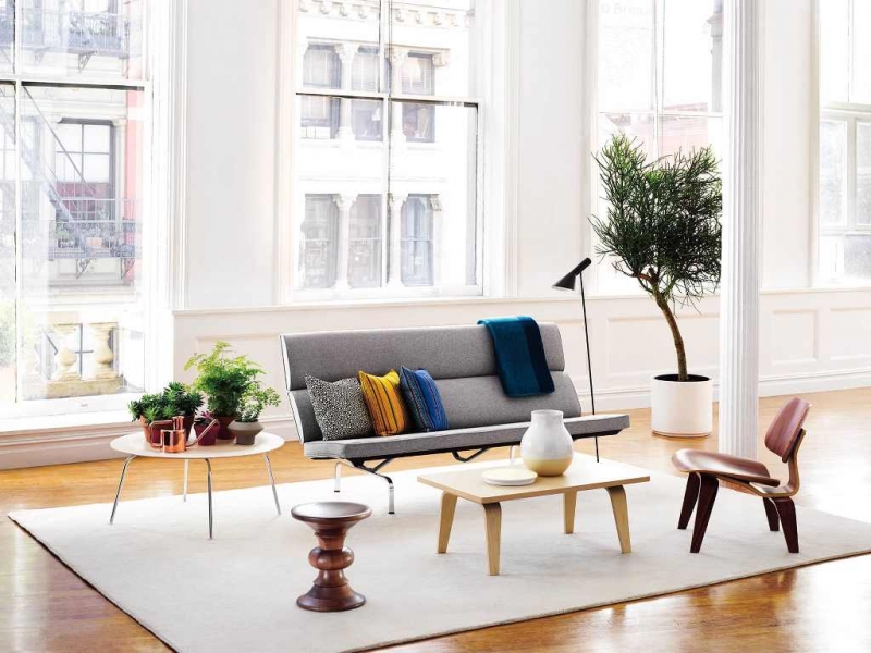 Eames Sofa Compact designed by Ray and Charles Eames for herman Miller, Herman Miller Eames Compact Sofa