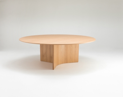 Caldera dining table designed by Ross Didier, Didier Caldera table, Round timber dining table designed by Ross Didier 