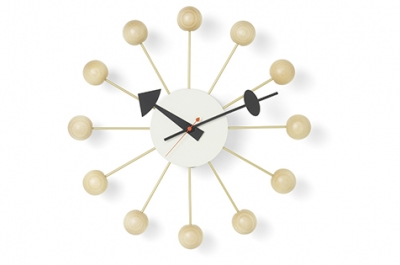 George Nelson Ball clock, Vitra Ball clock designed by George Nelson, Nelson Ball clock in Beech 