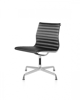 Eames Aluminium Group Side Chair and Ottoman designed by Ray and Charles Eames, Herman Miller Eames Side chair, Herman Miller Eames Aluminium Group chair Side